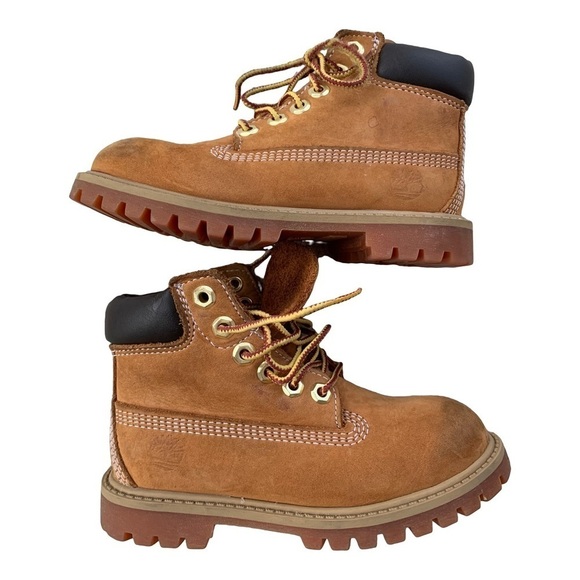 Timberland Toddler Size 10 Wheat Leather Primaloft Lace-Up Waterproof Boots - Picture 1 of 15
